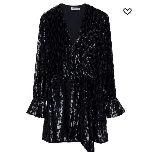 Simkhai Camryn V-neck wrap dress black - Picture 1 of 10